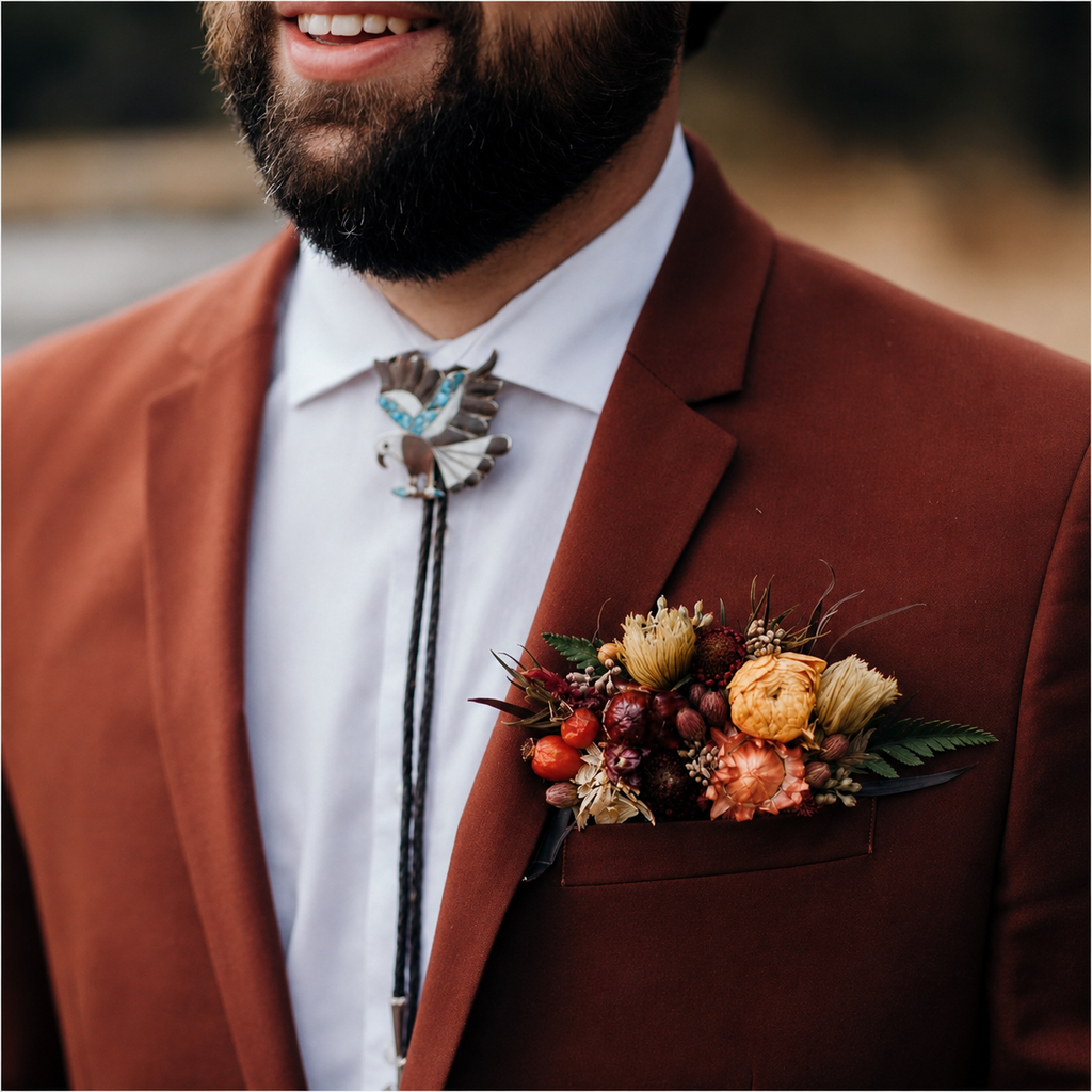 BOUTONNIÈRE EN FLEURS SECHEES